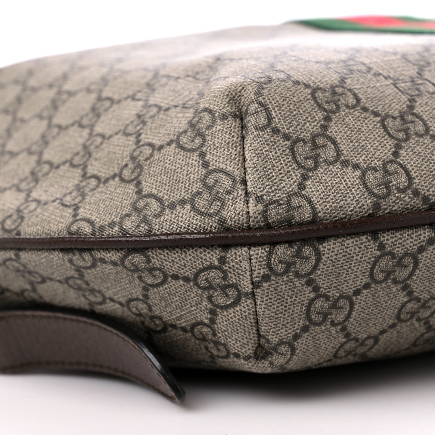 GG Supreme Monogram Web Ophidia Half Moon Hobo Brown