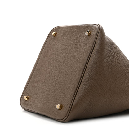 Hermes Taurillon Clemence Picotin Lock 22 MM Etoupe 10 of 12