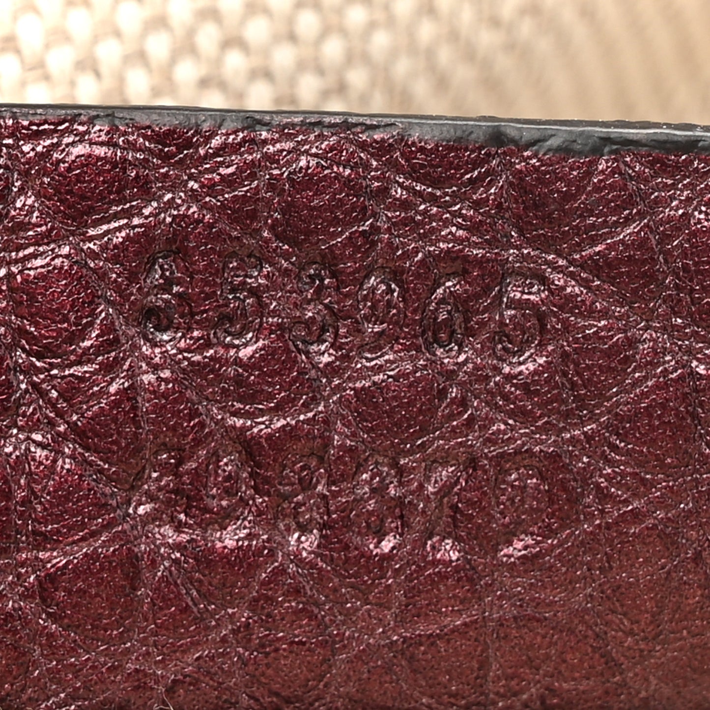 Metallic Pebbled Calfskin Mini Soho Chain Bag Purple