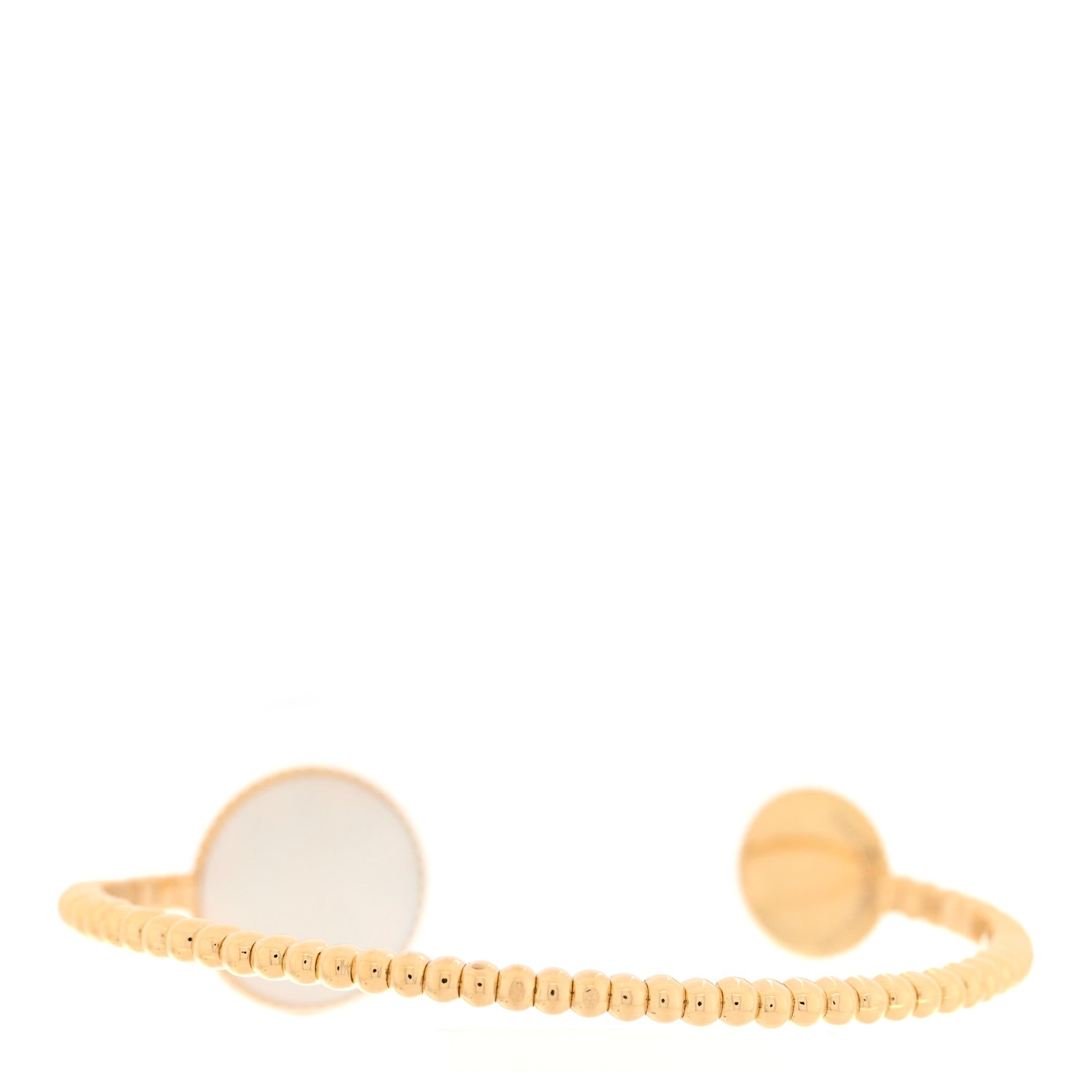 Christian Dior 18K Yellow Gold Diamond Mother of Pearl Rose Des Vents Cuff Bracelet 2 of 4