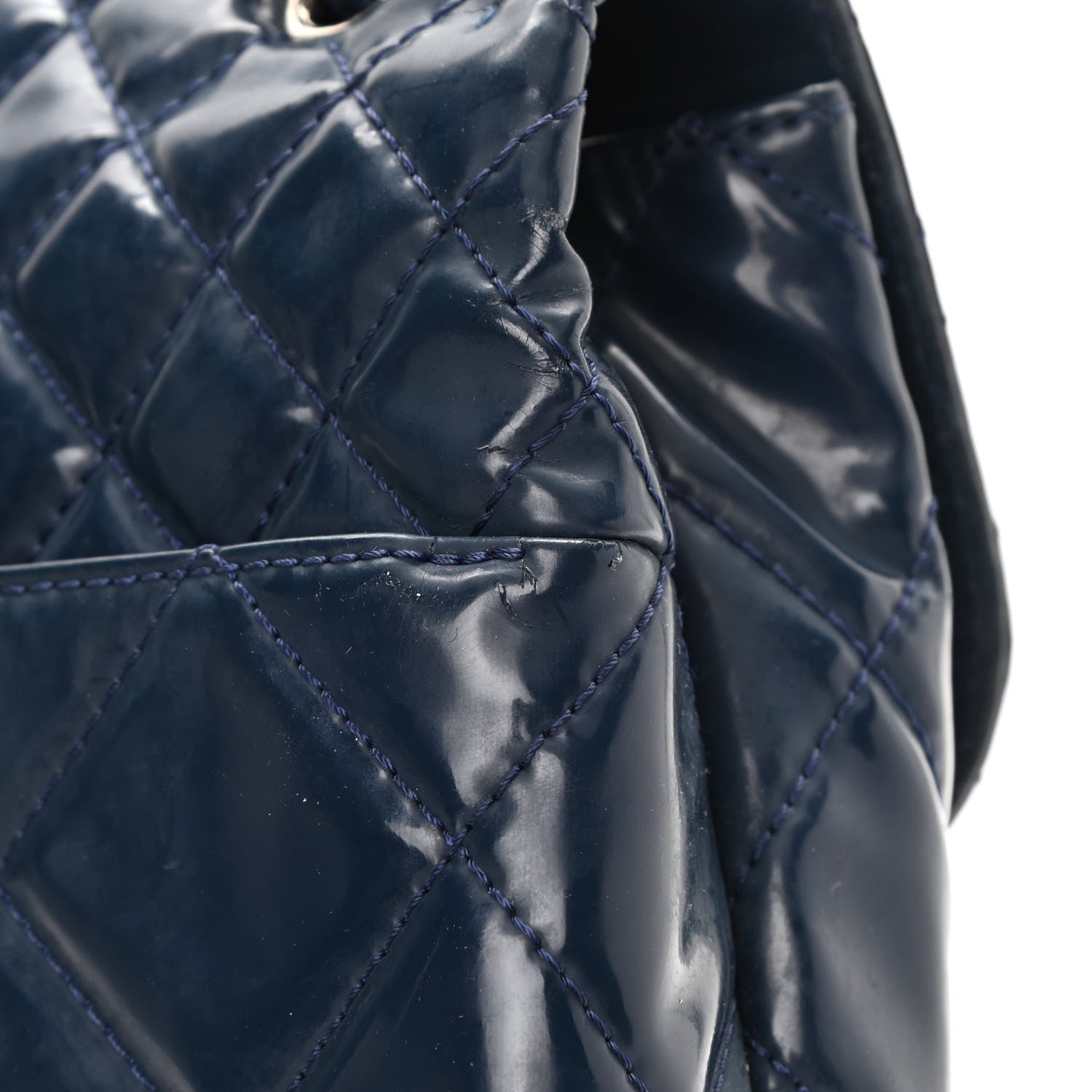 Chanel Vinyl Quilted In The Business Flap Bag Navy Blue 17 of 20
