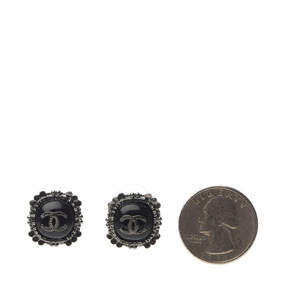 Chanel Ruthenium Enamel CC Earrings Black 2 of 5