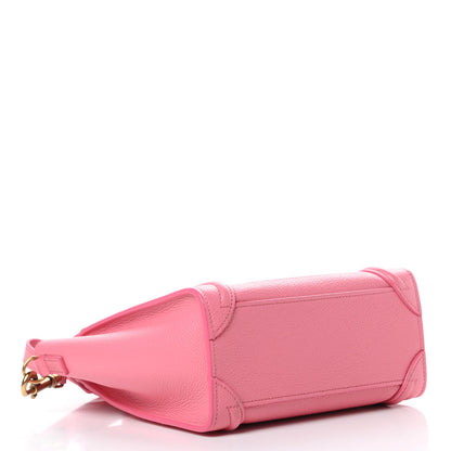 Celine Drummed Calfskin Nano Luggage Flamingo 4 of 16