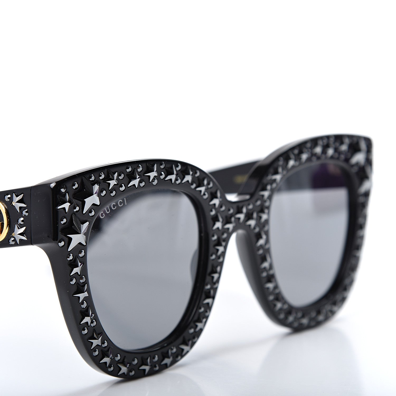 Gucci Acetate Stars Cat Eye Sunglasses GG0116S Black 7 of 8