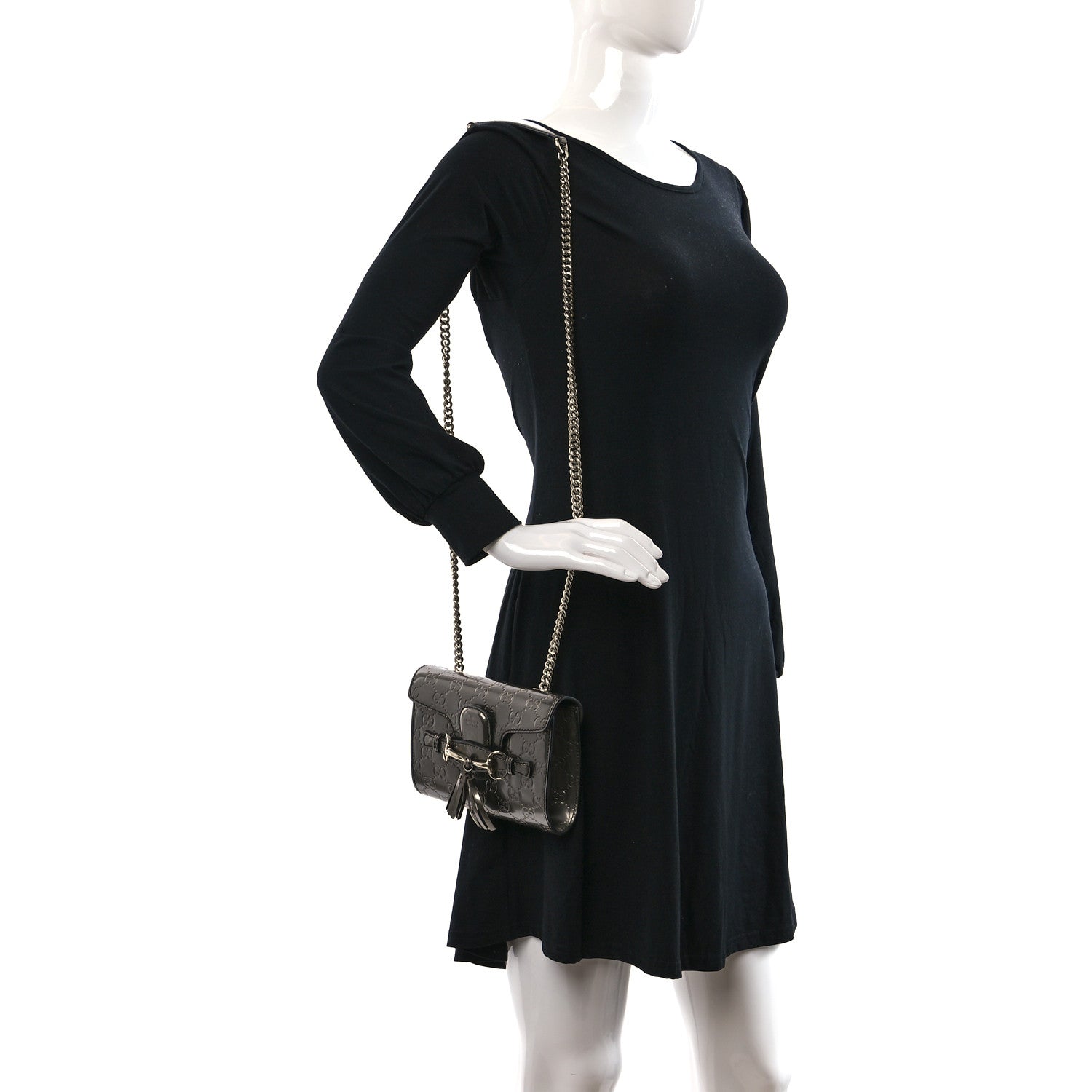 Gucci Shine Guccissima Mini Emily Chain Shoulder Bag Sasso 2 of 9
