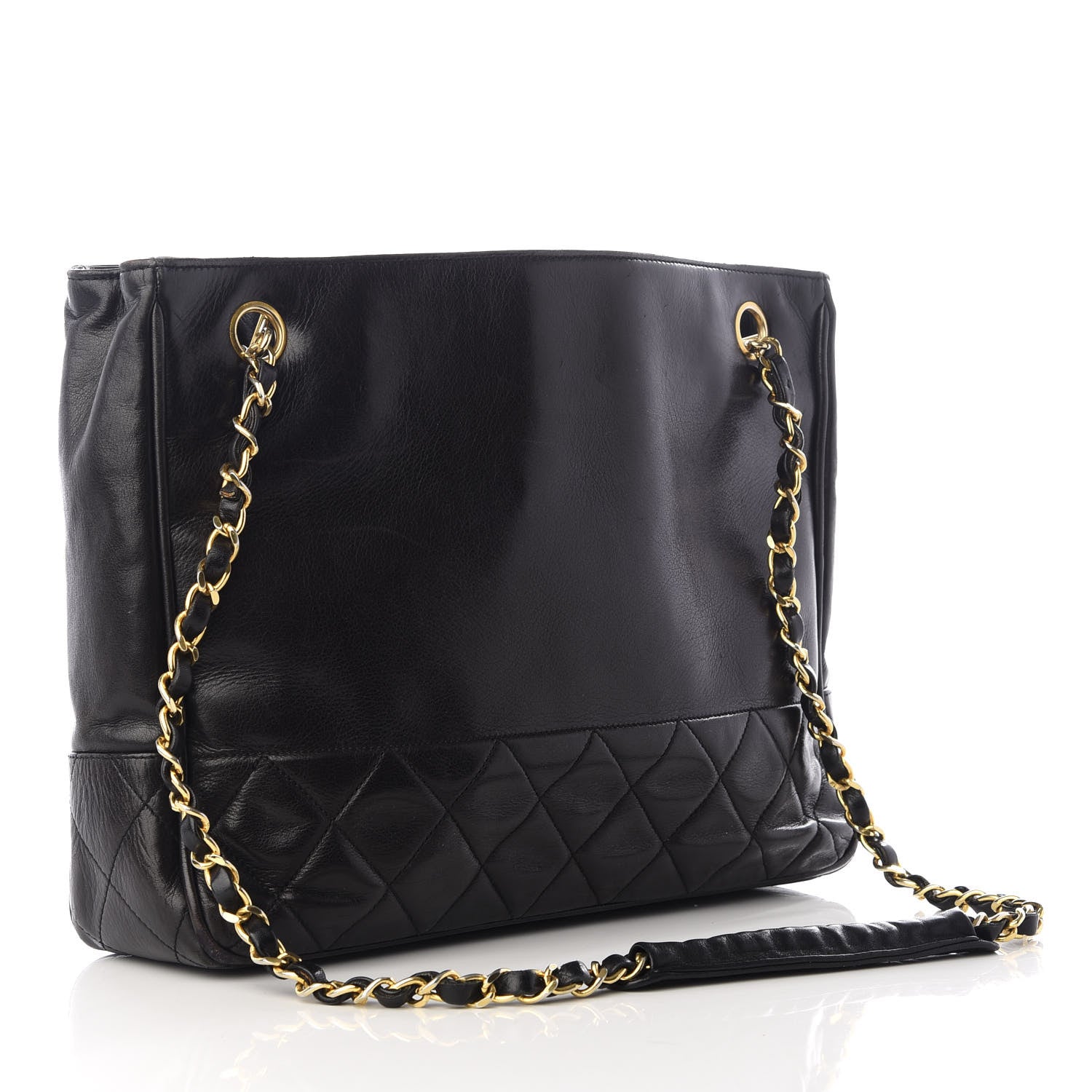 Chanel Lambskin Shopping Tote Black 2 of 9
