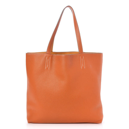 Hermes Taurillon Clemence Double Sens 36 Reversible Tote Orange Curry 1 of 12