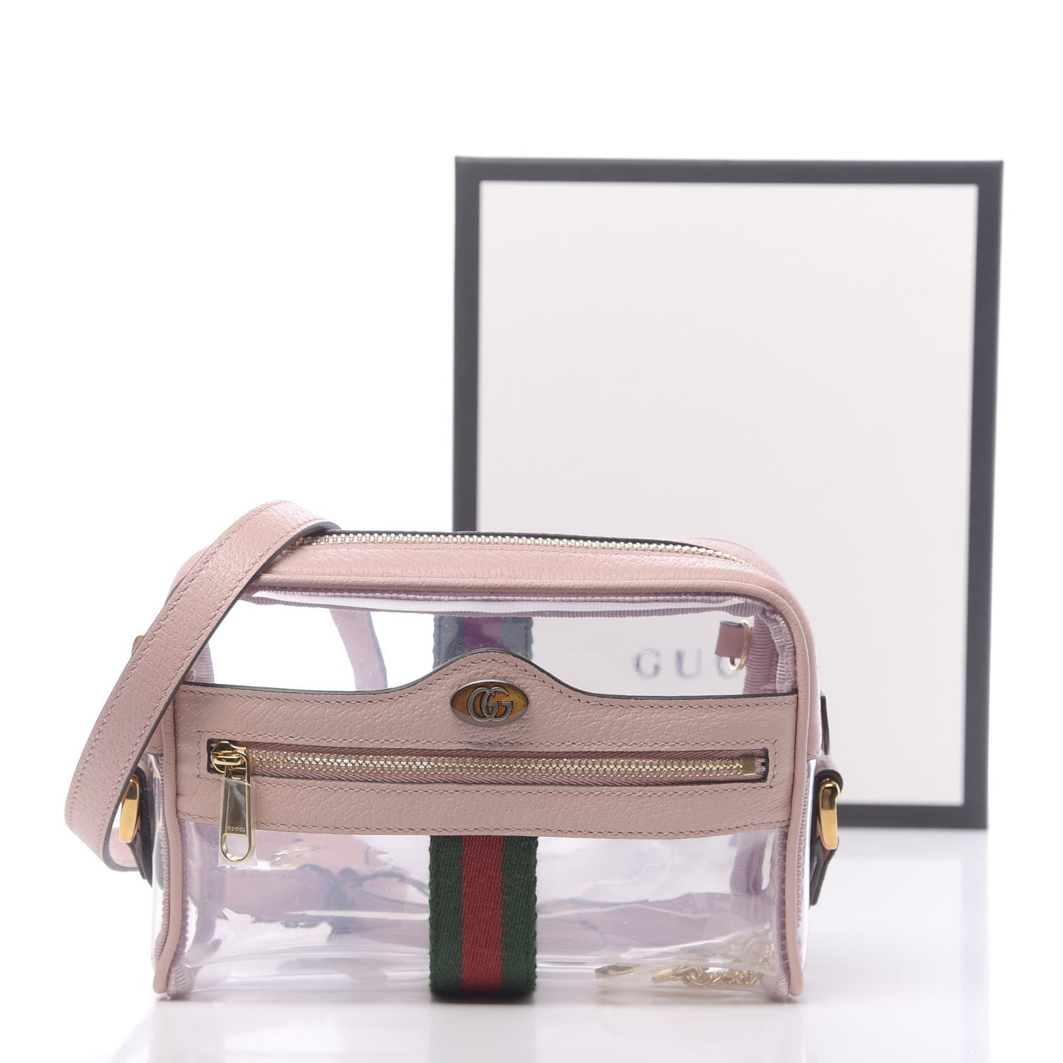 Gucci Vinyl Web Mini Ophidia Transparent Shoulder Bag Perfect Pink 11 of 11