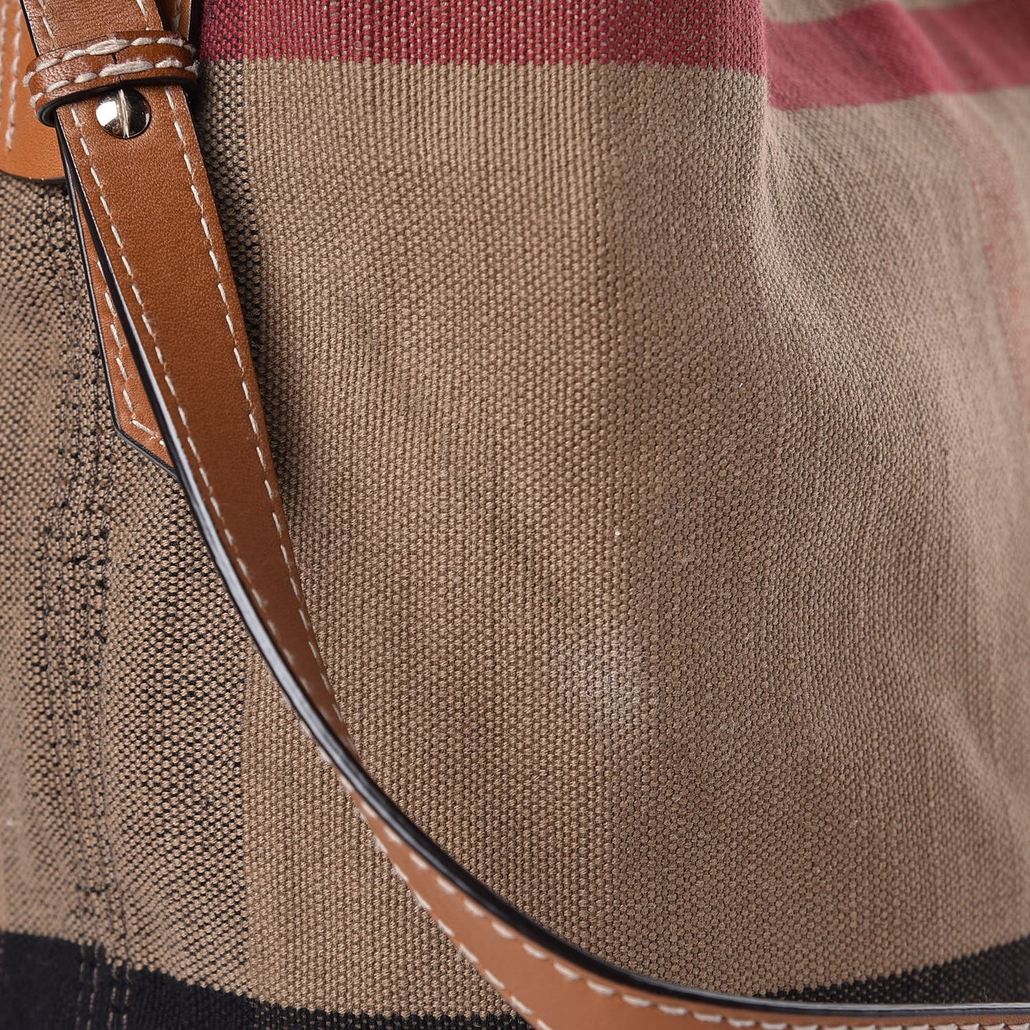 Canvas Mega Check Medium Ashby Hobo Saddle Brown