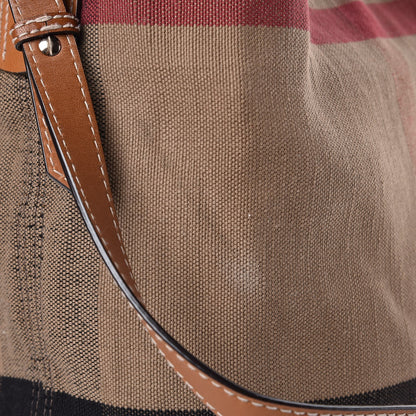 Burberry Canvas Mega Check Medium Ashby Hobo Saddle Brown 10 of 10