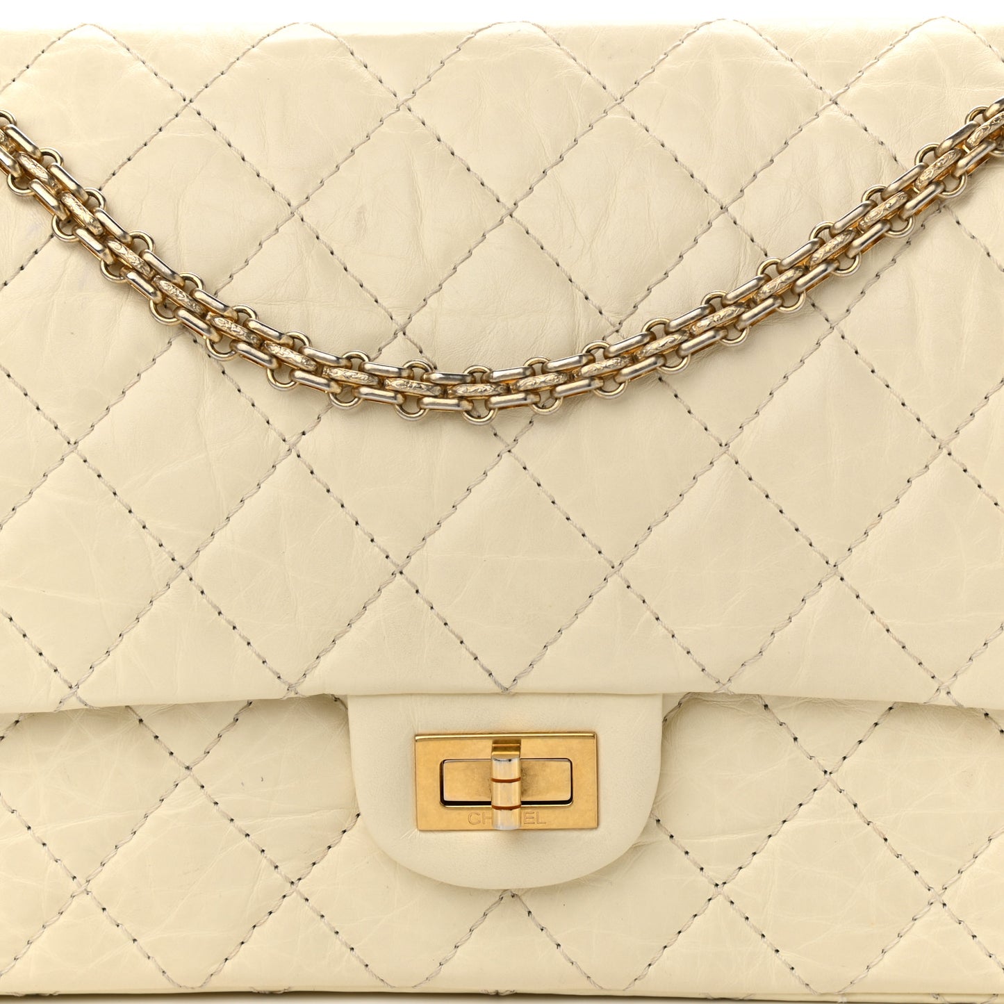 Aged Calfskin Quilted 2.55 Reissue 226 Flap Ivory