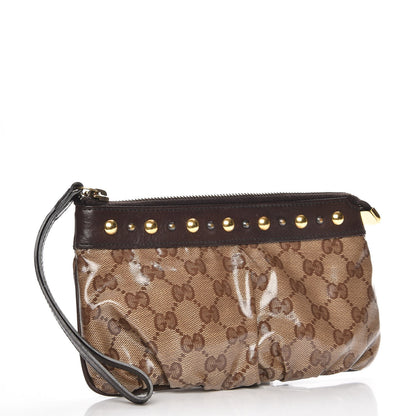 Gucci Crystal Monogram Babouska Wristlet Dark Brown 3 of 8