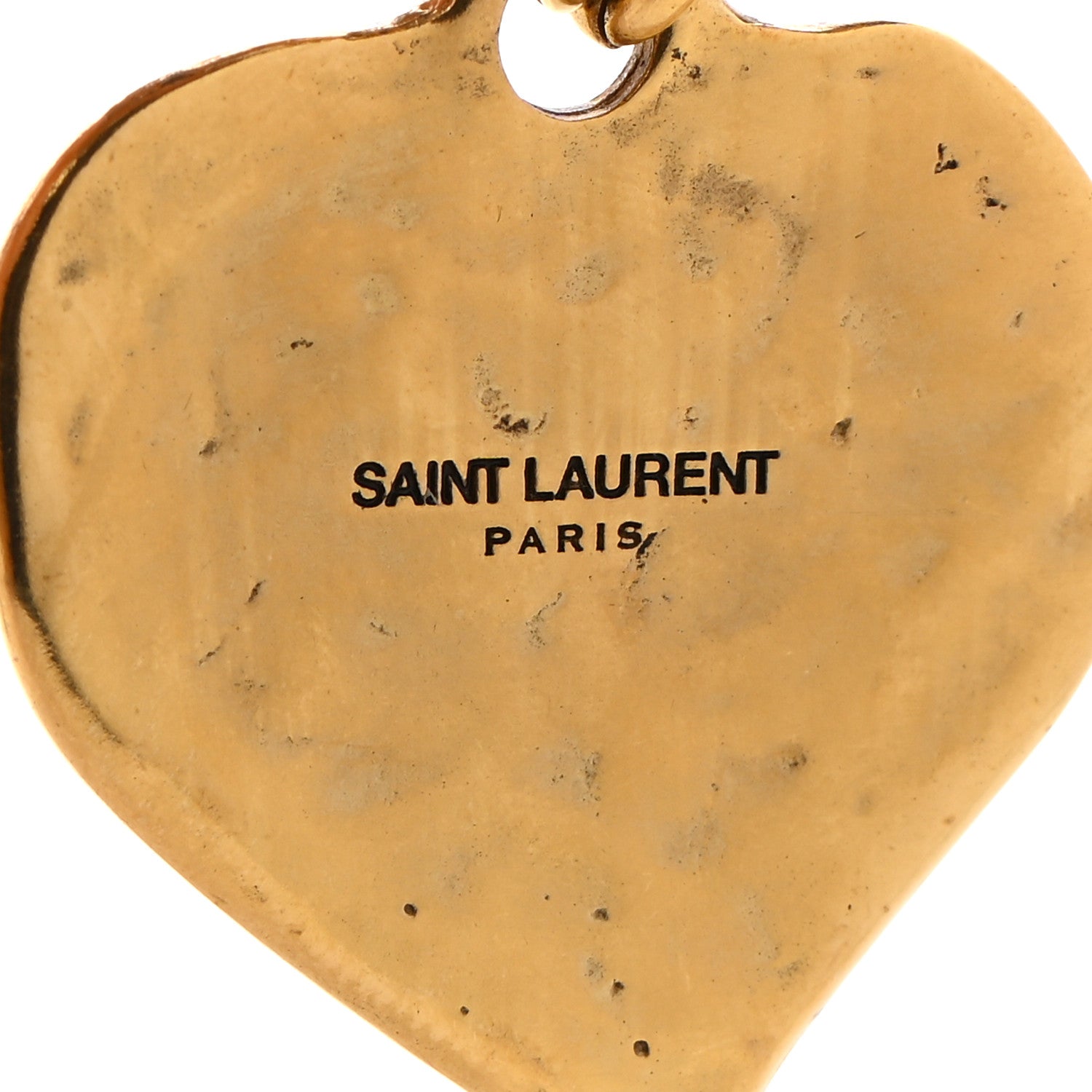 Saint Laurent Metal Love Heart Earrings Gold 4 of 4