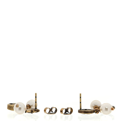 Gucci Pearl Flower GG Earrings Gold 4 of 5