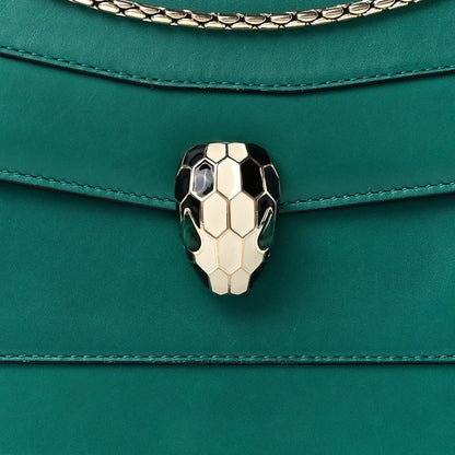 Bulgari Calfskin Serpenti Forever Shoulder Bag Emerald Green 10 of 13