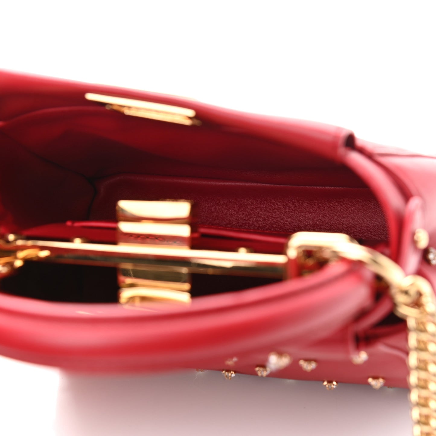 Nappa Crystal Stars Studded XS Peekaboo Iconic Satchel Fragola