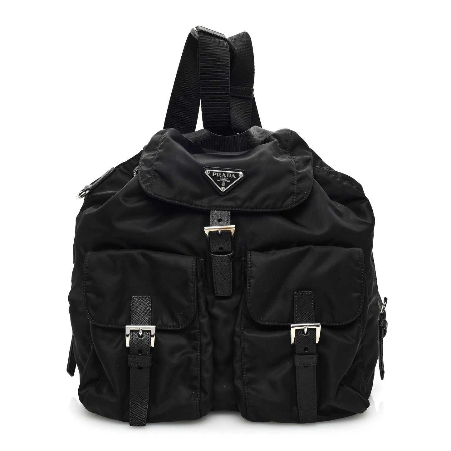 Re-Nylon Saffiano Medium Backpack Black