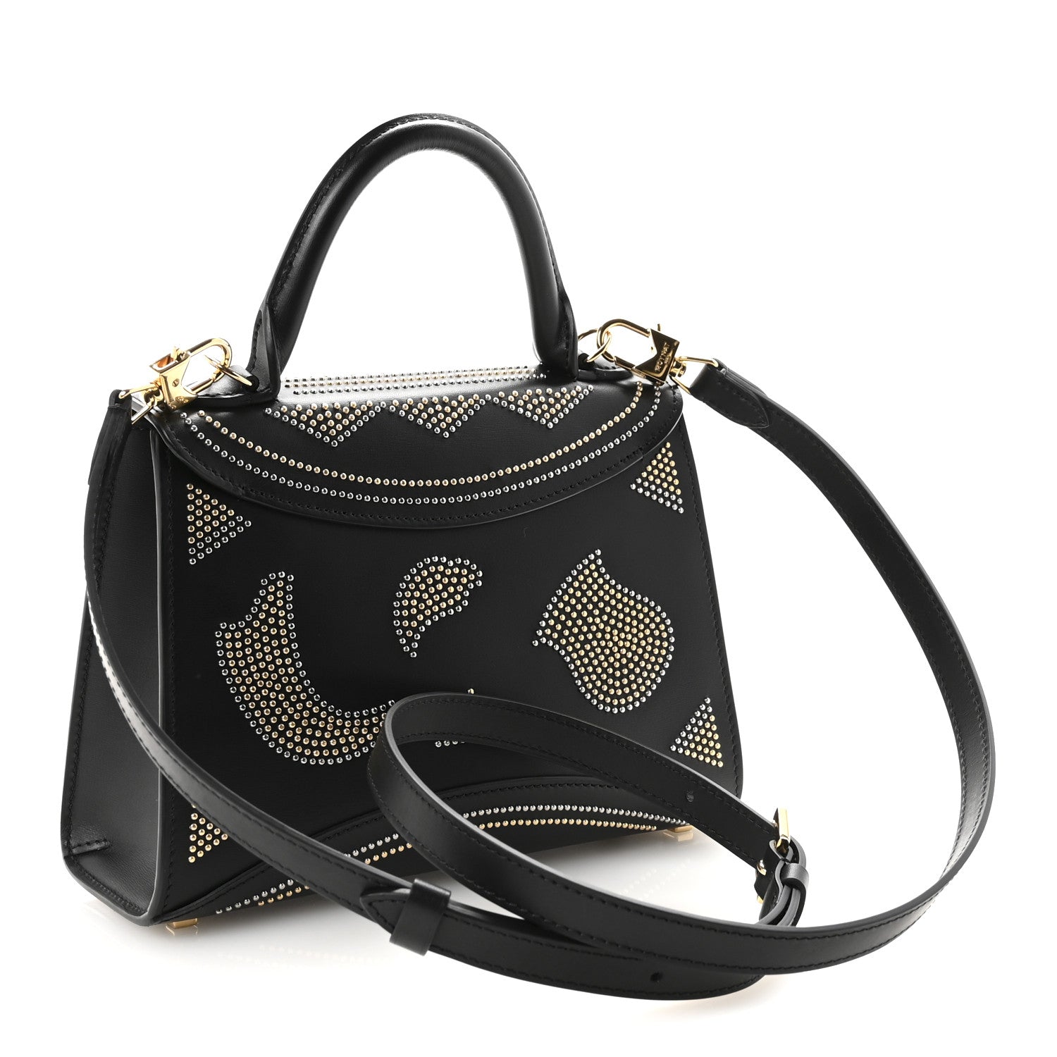 Moynat Carat Calfskin Studded Gabrielle BB Black 3 of 9
