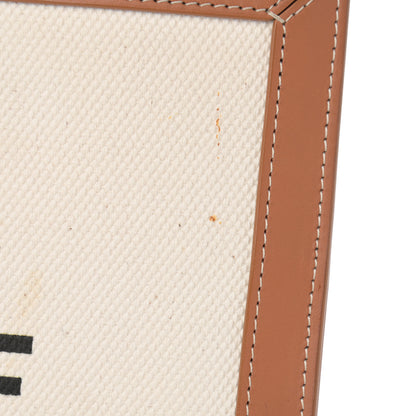 Celine Canvas Calfskin Logo Print Small Vertical Cabas Natural Tan 12 of 15