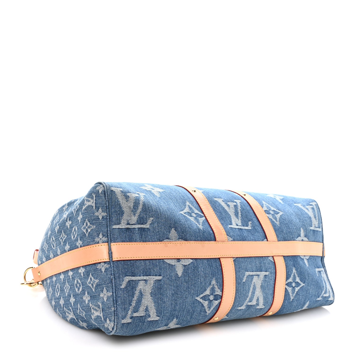 Louis Vuitton Denim Monogram New LV Remix Keepall Bandouliere 45 Blue 3 of 8