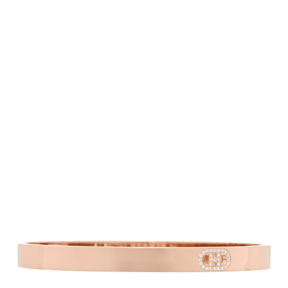 Hermes 18K Rose Gold Diamond PM H D'Ancre Bracelet SH 1 of 4