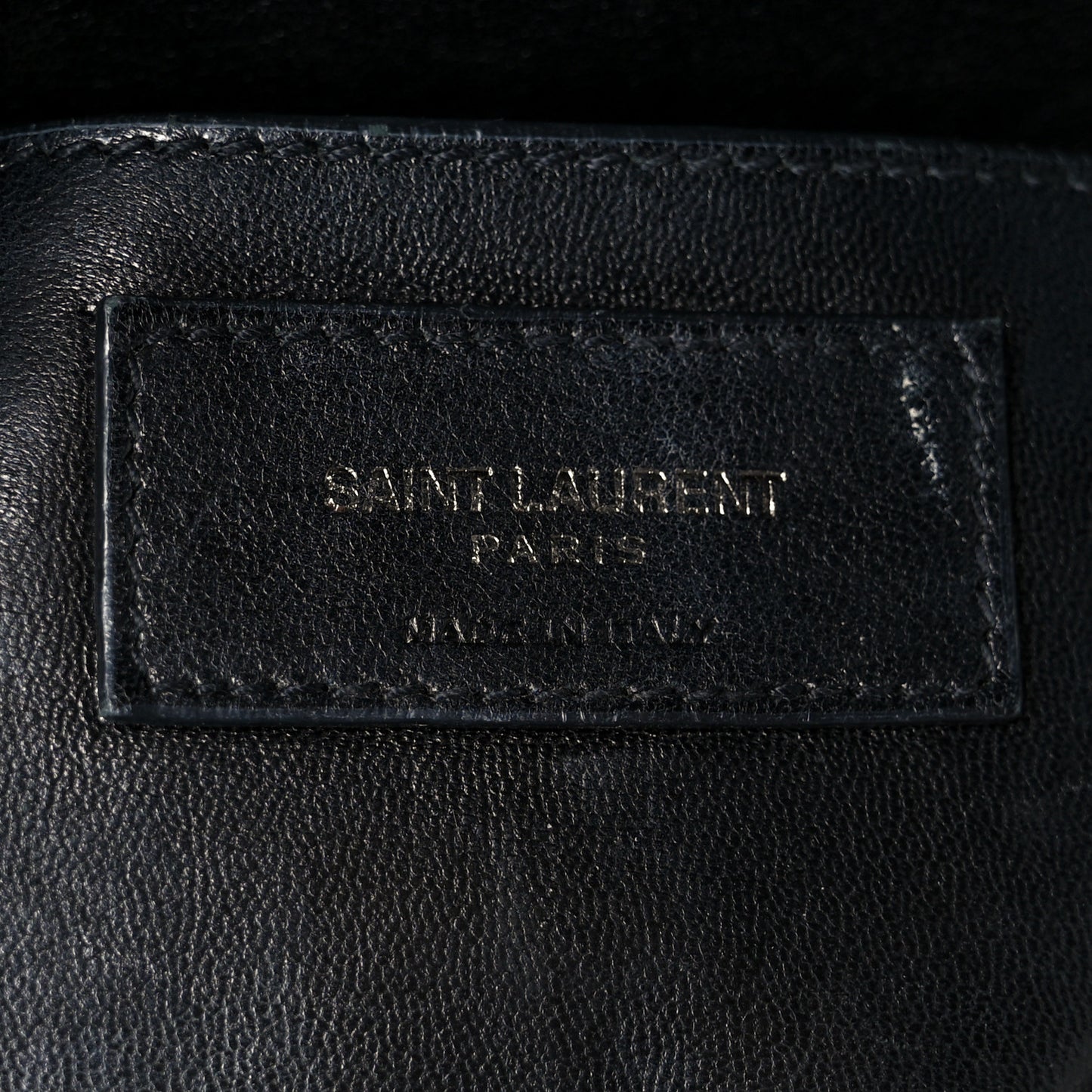 Sheepskin Matelasse Chevron Monogram Medium College Bag Black