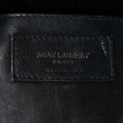 Saint Laurent Sheepskin Matelasse Chevron Monogram Medium College Bag Black 6 of 11