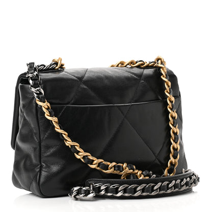 Chanel Goatskin Quilted Medium Chanel 19 Flap Black 3 of 11