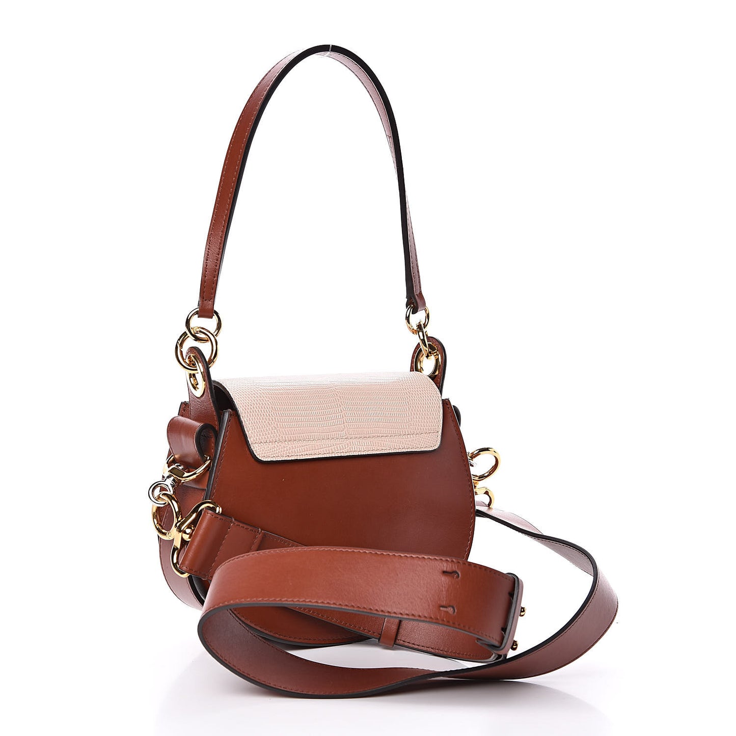 Calfskin Crocodile Embossed Small Tess Bag Pink Red