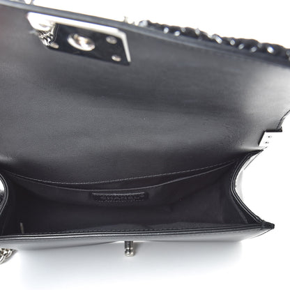 Chanel Calfskin Chevron Medium Boy Chained Boy Black 5 of 11