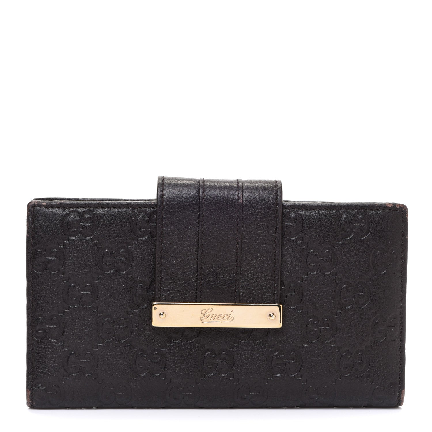 Gucci Guccissima Ladies Web Long Wallet Black 1 of 13