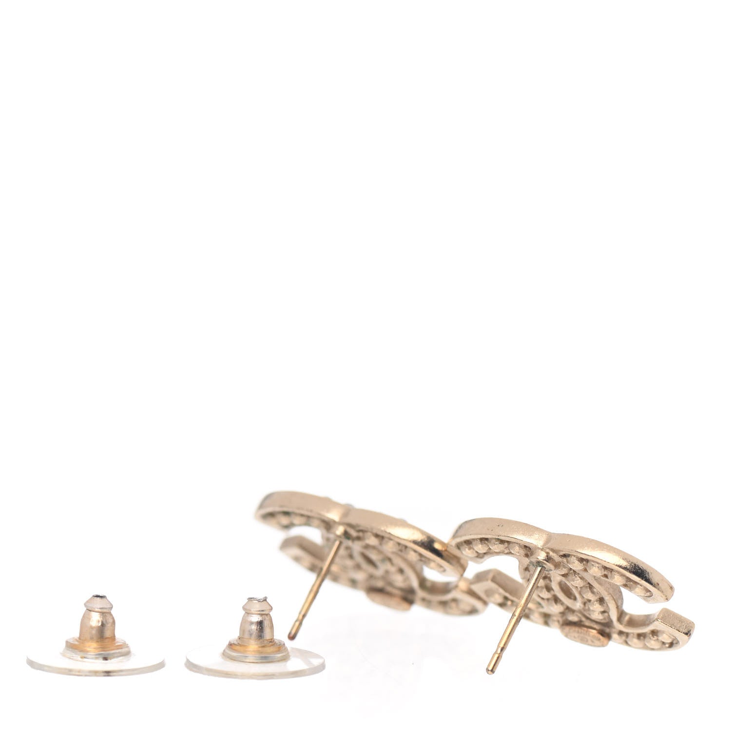 Chanel Metal Pearl CC Earrings Gold 3 of 4