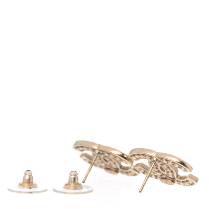 Chanel Metal Pearl CC Earrings Gold 3 of 4