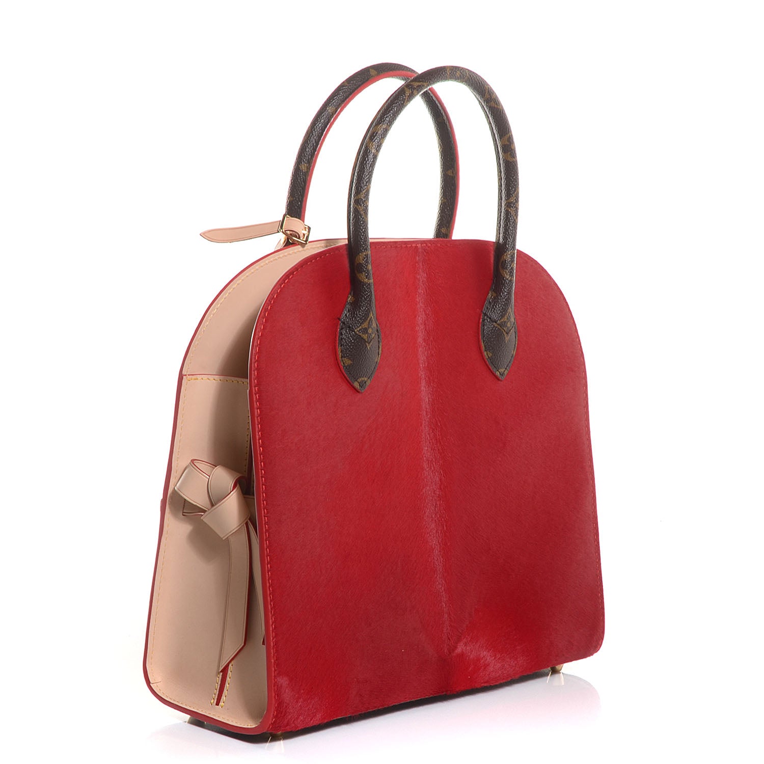 Louis Vuitton Monogram Calf Hair Spikes Iconoclasts Christian Louboutin Tote Red 3 of 7