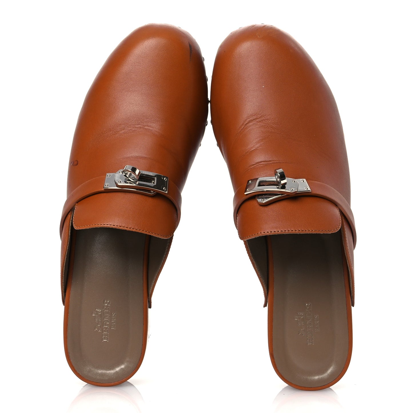 Heritage Calfskin Carlotta Mules 39 Naturel
