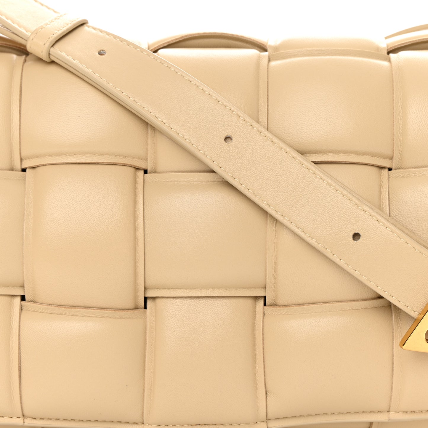 Nappa Maxi Intreccio Padded Cassette Crossbody Bag Porridge