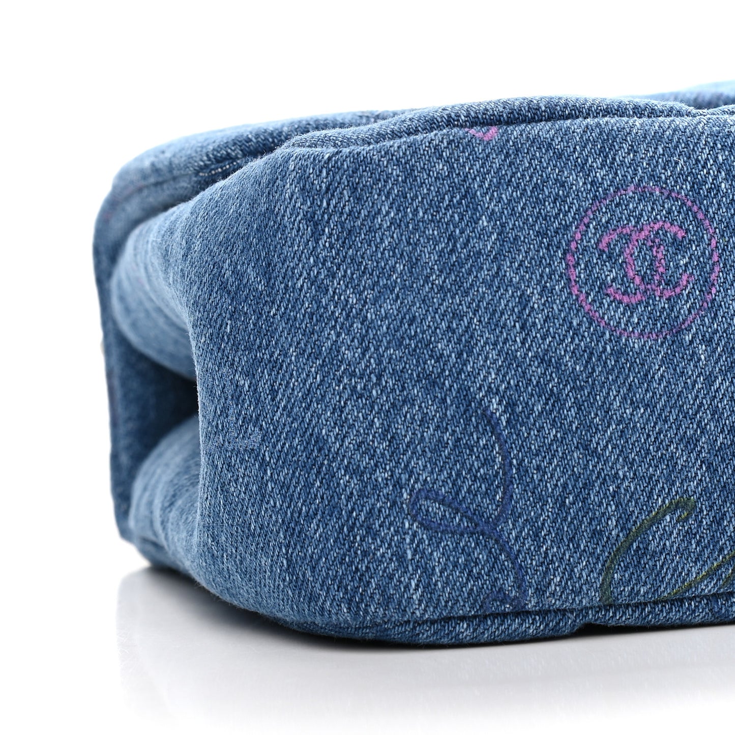Denim Quilted Mini Denim Mood Rectangular Flap Blue Multicolor