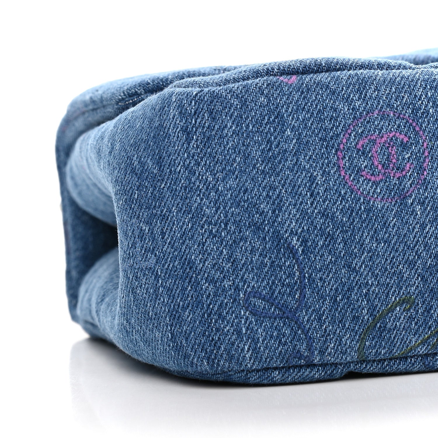 Chanel Denim Quilted Mini Denim Mood Rectangular Flap Blue Multicolor 8 of 9