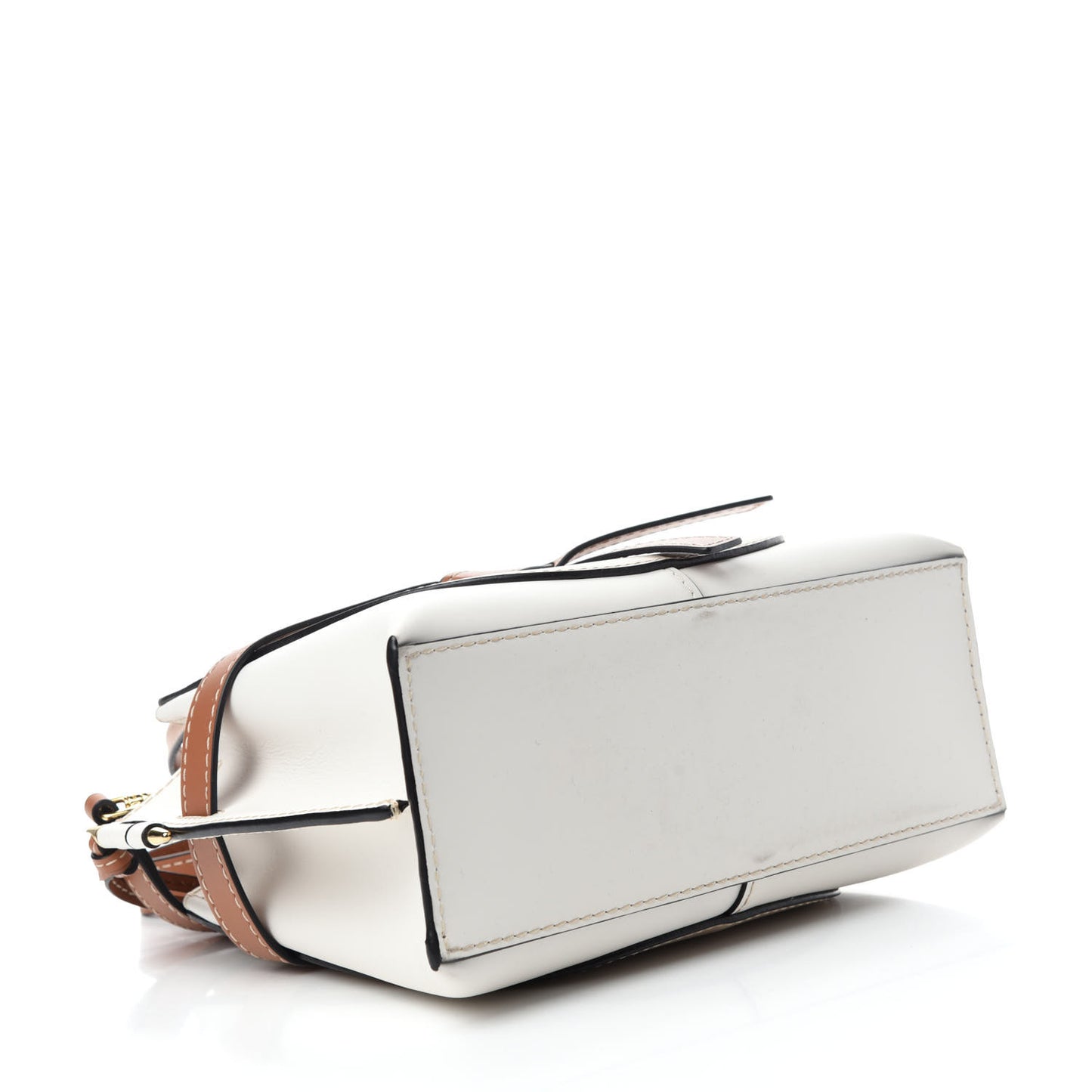 Natural Calfskin Mini Gate Tote Light Oat Soft White