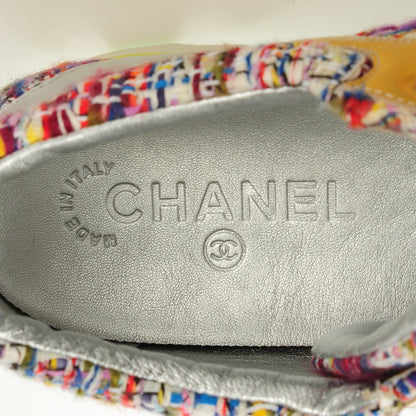 Chanel Tweed Lambskin Runway Sneakers 39.5 Gold 8 of 8