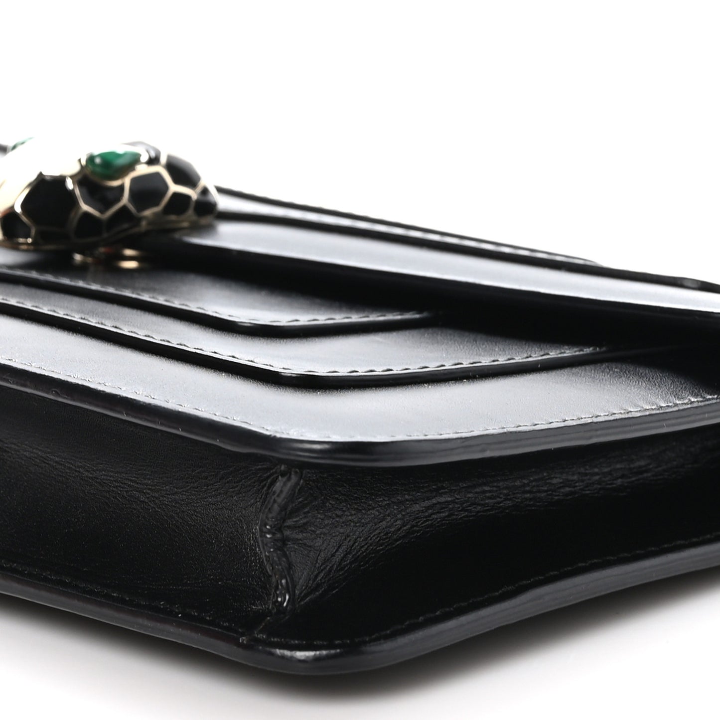 Calfskin Serpenti Forever Shoulder Bag Black