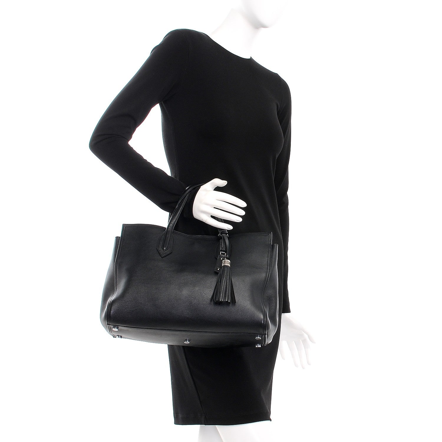 Saint Laurent Calfskin Medium Amber Tote Black 3 of 5