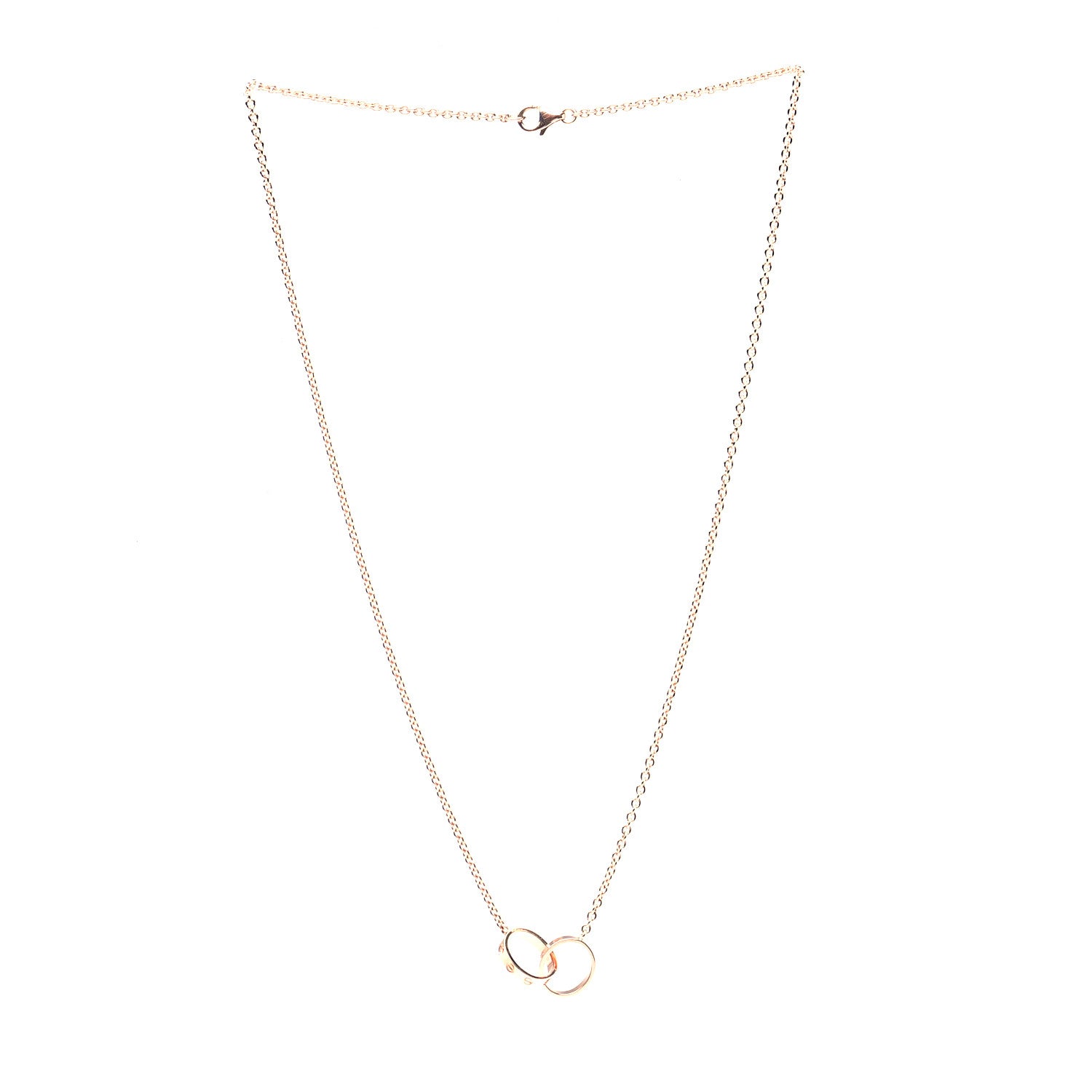 Cartier 18K Pink Gold Interlocking LOVE Necklace 2 of 8