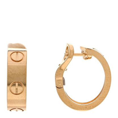 Cartier 18K Yellow Gold 5.5mm LOVE French Clip Hoop Earrings 1 of 5