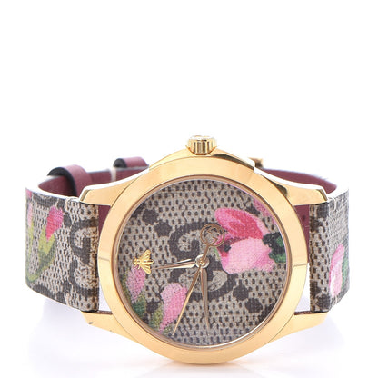 Gucci Stainless Steel Canvas 38mm G-Timeless Supreme GG Blooms Quartz Watch Brown 3 of 9