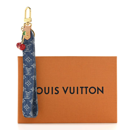 Louis Vuitton LV X TM Monogram Denim Cerises Dragonne Key Holder Blue 7 of 7