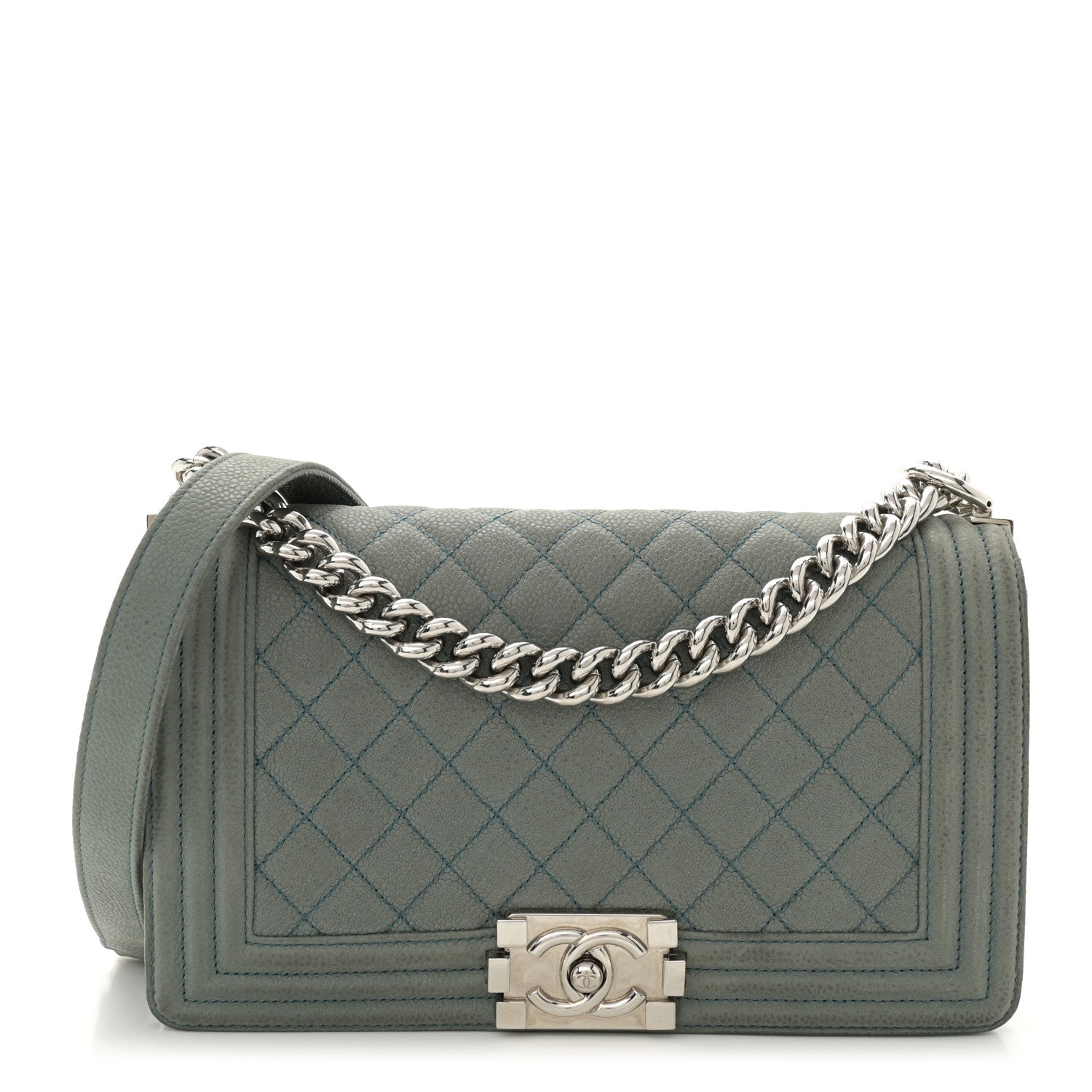 Chanel Caviar Quilted Medium Boy Flap Vert Fonce 1 of 11