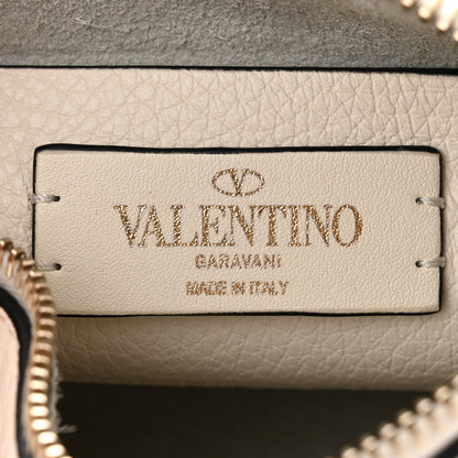 Valentino Garavani Pebbled Calfskin Enamel Monochrome Small Rockstud Flip Lock Shoulder Bag Light Ivory 6 of 9