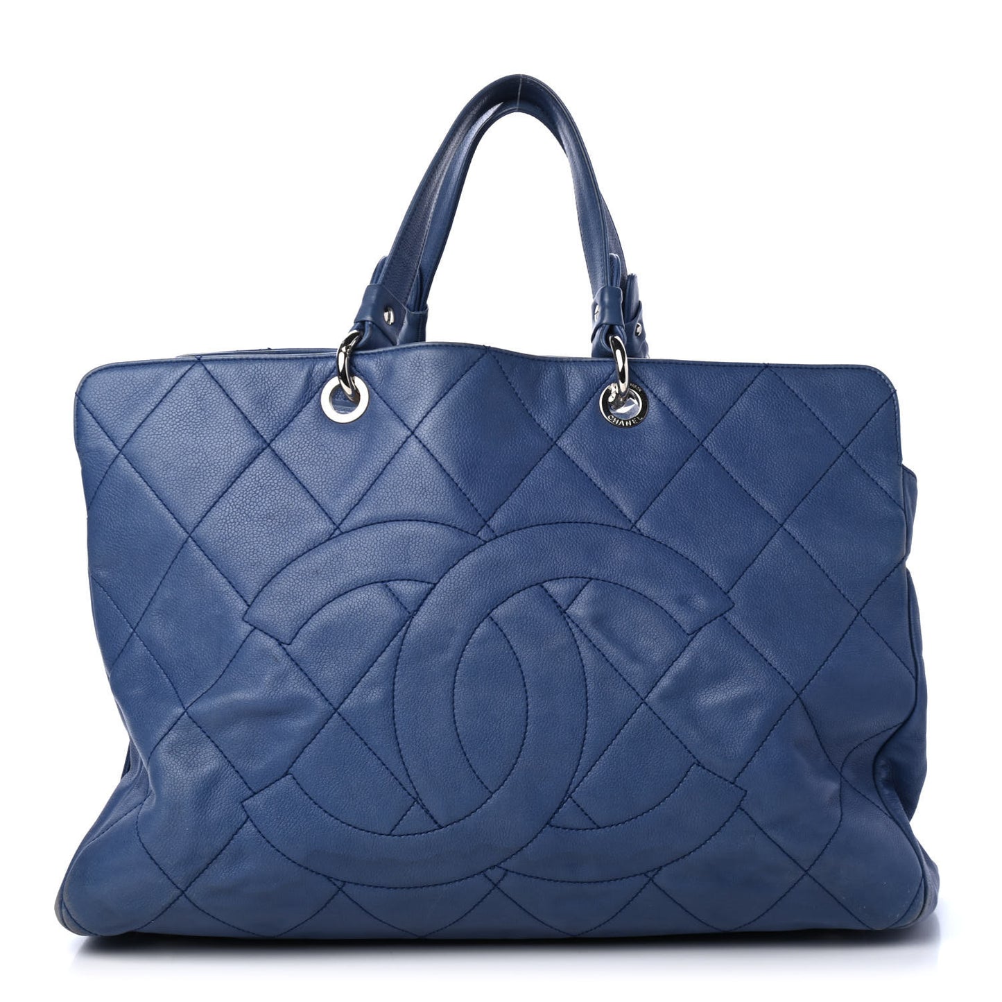 Caviar Quilted XL Tote Blue