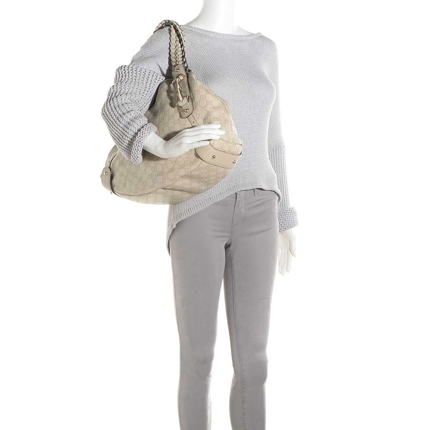 Guccissima Medium Pelham Shoulder Bag Off White